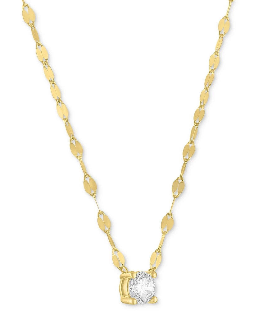 Forever Grown Diamonds Lab-Grown Diamond Necklace (1/4 ct. t.w.) in Sterling Silver or 14k Gold-Plated Sterling Silver, 16" + 2" extender