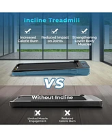 2 in 1 Folding Treadmill Walking Pad with Remote & App Control and Led Display