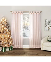 Krista Holiday Twist Tab Sheer Tab Top Curtain Panel