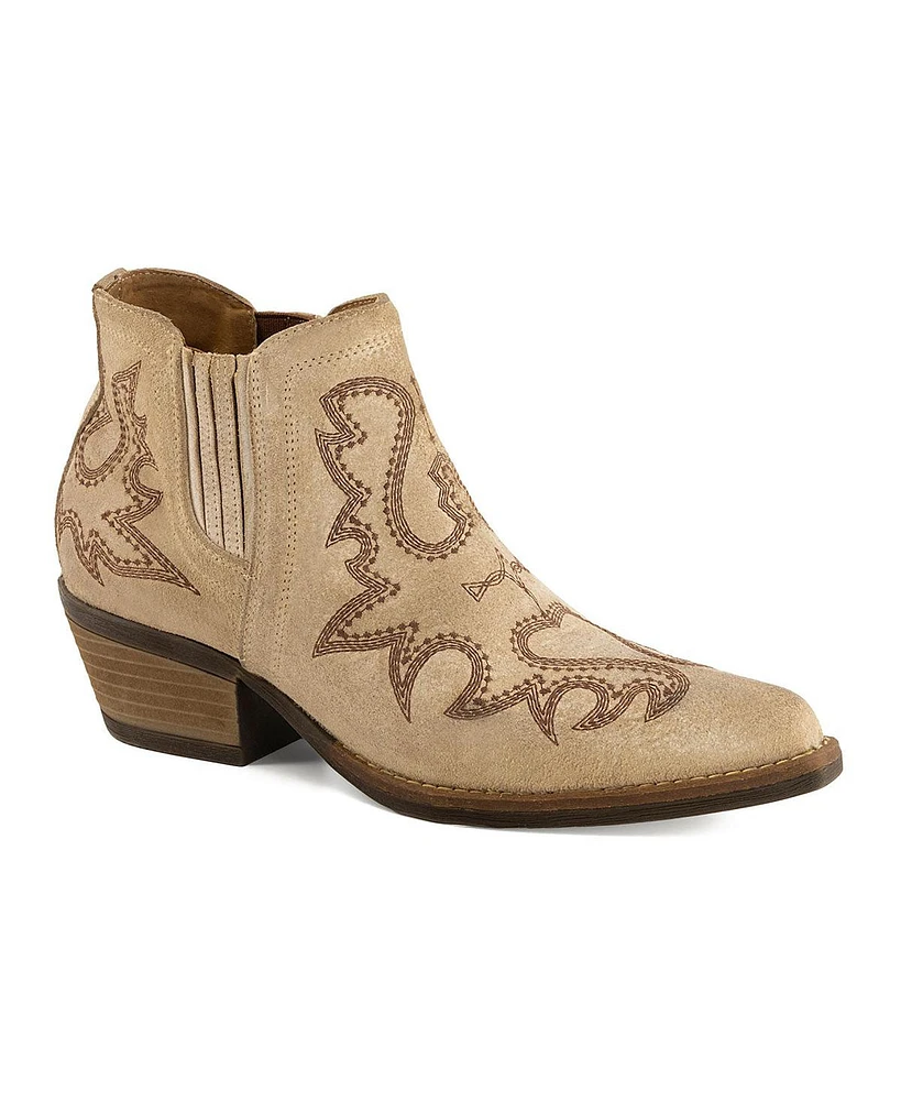 Western Style Women's Leather Booties By Forastero