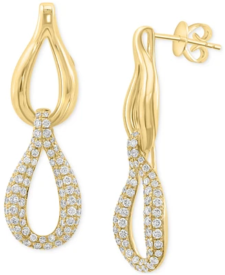 Effy Diamond Double Teardrop Earrings (1-3/8 ct. t.w.) in 14k Gold