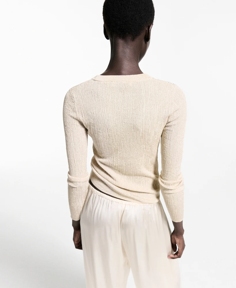 Mango Women's Crewneck Lurex Sweater