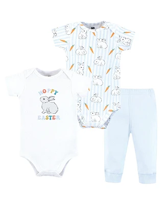 Hudson Baby Baby Boys Hudson Unisex Cotton Bodysuit and Pant Set, Hoppy Easter