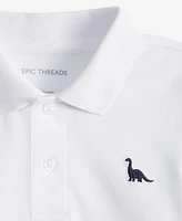 Epic Threads Toddler 2T-4T Boys Solid Dino Polo Shirt, Exclusively at Macy's