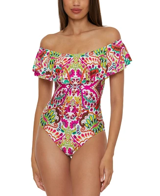 Trina Turk Women's Printed Ruffle One-Piece Swimsuit