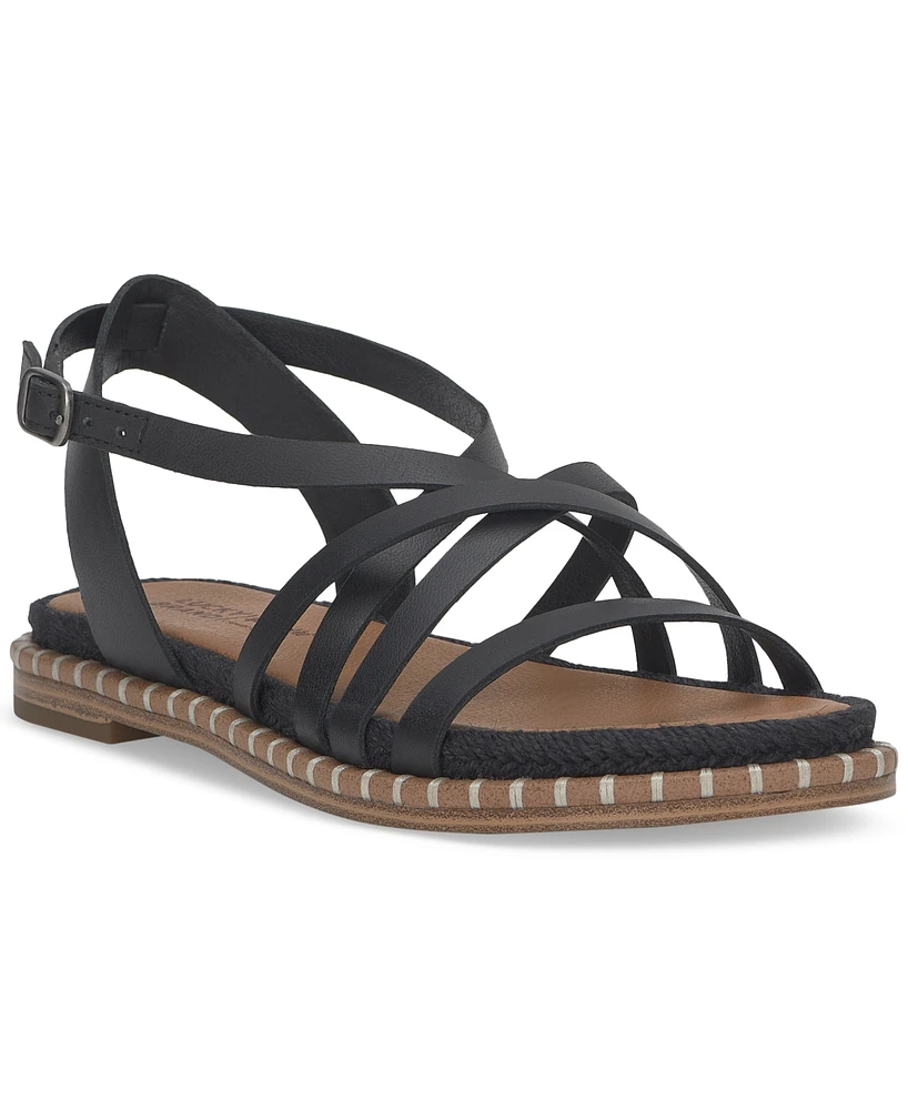 Lucky Brand Women's Kielly Strappy Whipstitch Flat Sandals
