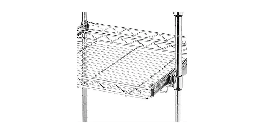 Slickblue Sturdy Metal Kitchen Microwave Cart with Adjustable Shelves and Locking Wheels
