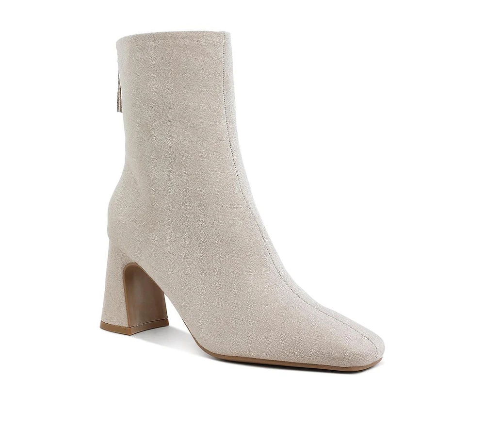 Dimri Square Toe Microfiber Ankle Boots