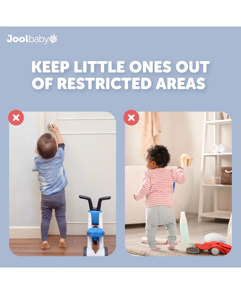 Jool Baby Toddler Door Knob Covers, Childproof, for spherical/Round Doorknobs Safety (4 Pack)