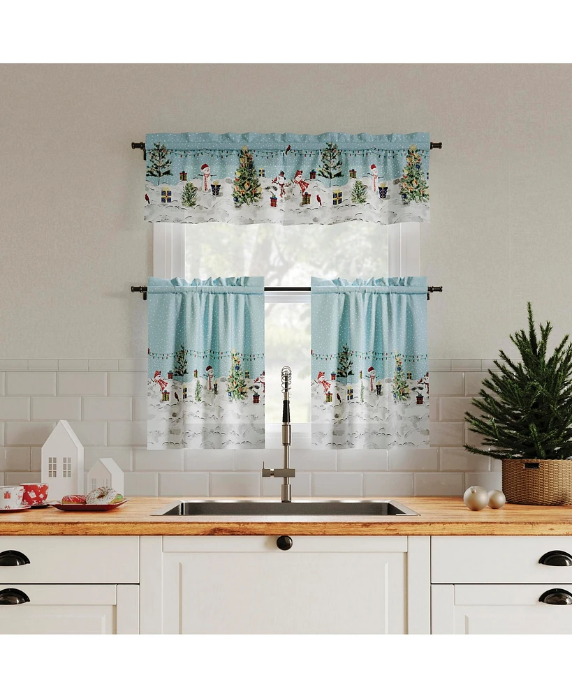 No. 918 Holiday Wonderland Semi-Sheer Rod Pocket Kitchen Curtain Valance