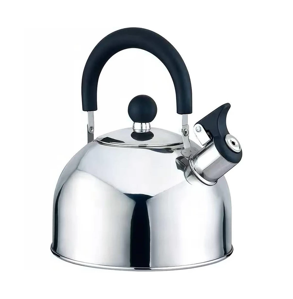 2.5 Qt Stainless Steel Teapot – Whistling Kettle with Ergonomic Stay-Cool Handle and Quick Heat Base