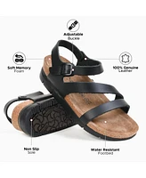 Aerothotic - Ares Comfortable Memory Foam Leather Platform Sandals with Arch Support
