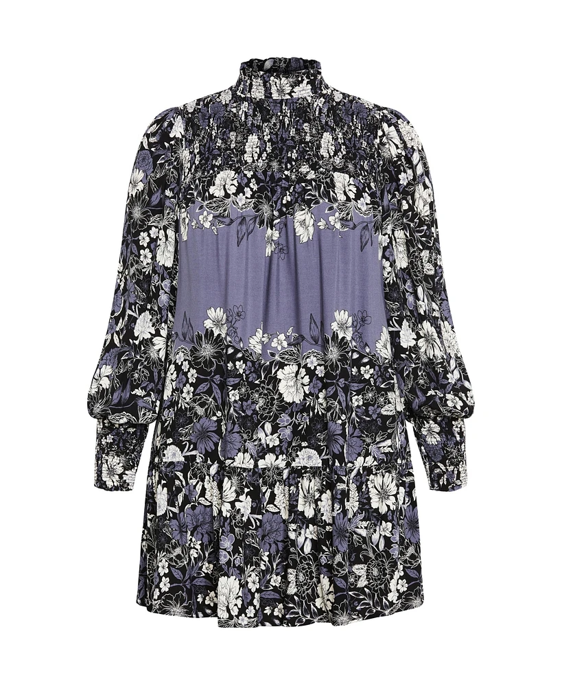 City Chic Plus Cassia Placement Dress