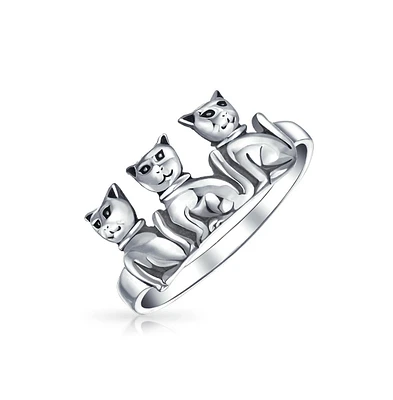 Bling Jewelry Bff Friendship Kitten Cat Band Sterling Silver Ring Best Friends