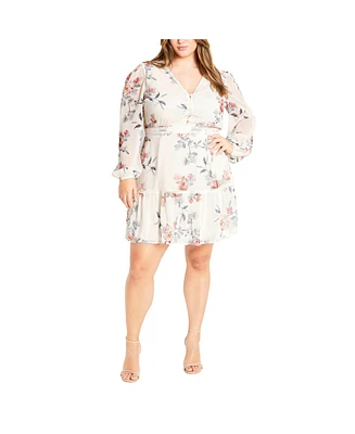 City Chic Plus Kiki Print Dress