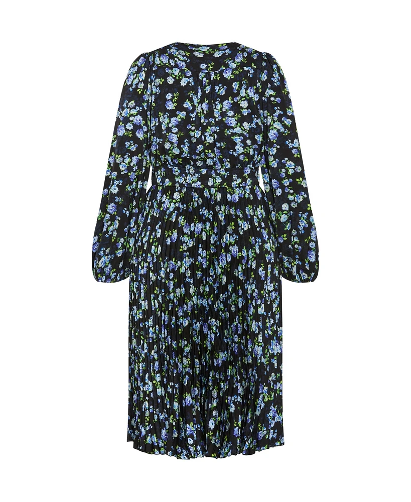 City Chic Plus Finley Pleat Dress