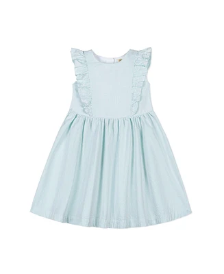 Hope & Henry Toddler Girls Seersucker Flutter Sleeve Open Back Dress