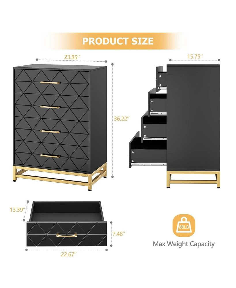 gaomon Dresser for Bedroom with 4 Drawer Dresser