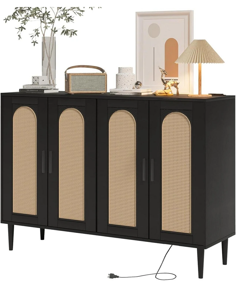 gaomon Rattan Sideboard Buffet Cabinet