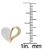 Lab Grown White Sapphire Heart Stud Earrings (3-7/8 ct. t.w.) in 14k Gold-Plated Sterling Silver