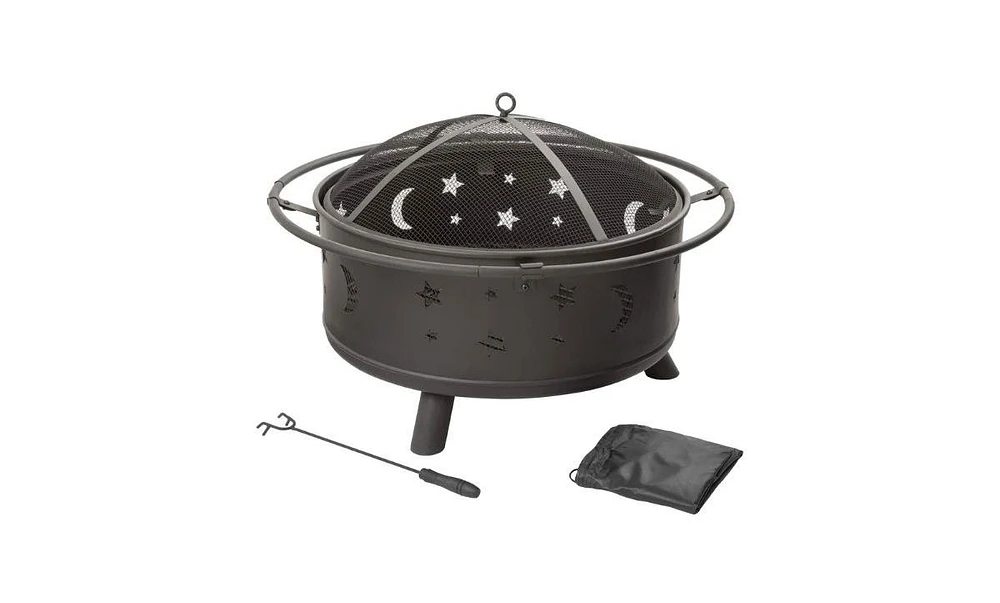 Durable Wood Burning Fire Pit – Outdoor Steel Fire Bowl for Heating, Bonfires, and Cozy Evenings