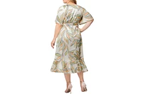 Kiyonna Plus Size Chloe Midi Wrap Dress