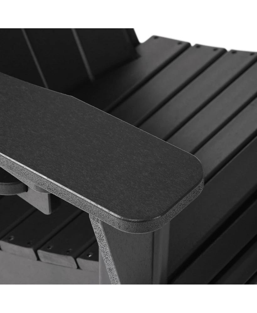 WestinTrends Outdoor Patio Hdpe Adirondack Chair With Cup Holder and Table Set