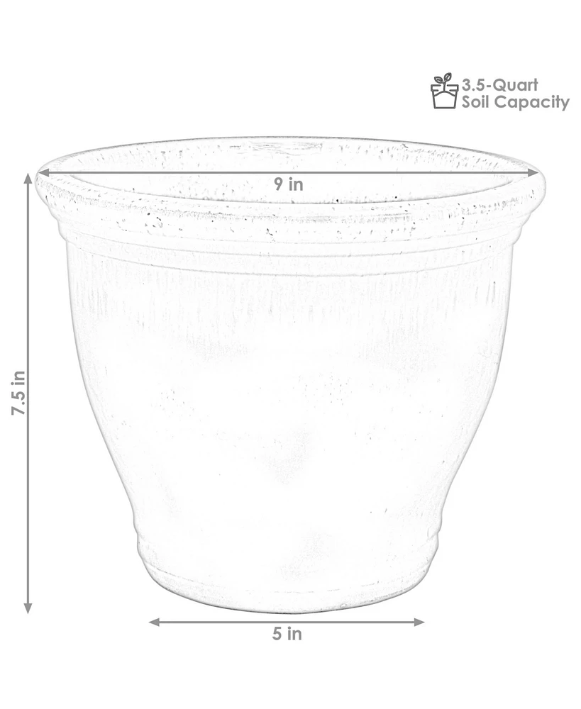 Studio Outdoor/Indoor High-Fired Glazed Uv- and Frost-Resistant Ceramic Planters with Drainage Holes