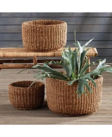 Seagrass Cylindrical Baskets Set of 3