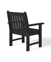 WestinTrends Outdoor Patio 2-Piece Hdpe Adirondack Garden Chair with Square Adirondack Side Table Set