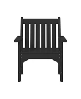 WestinTrends Outdoor Patio 3-Piece Hdpe Adirondack Garden Chairs with Square Adirondack Side Table Set