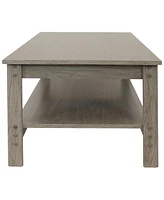 Mdf Indoor Coffee Table with Lower Shelf - 16" H - Thunder Gray