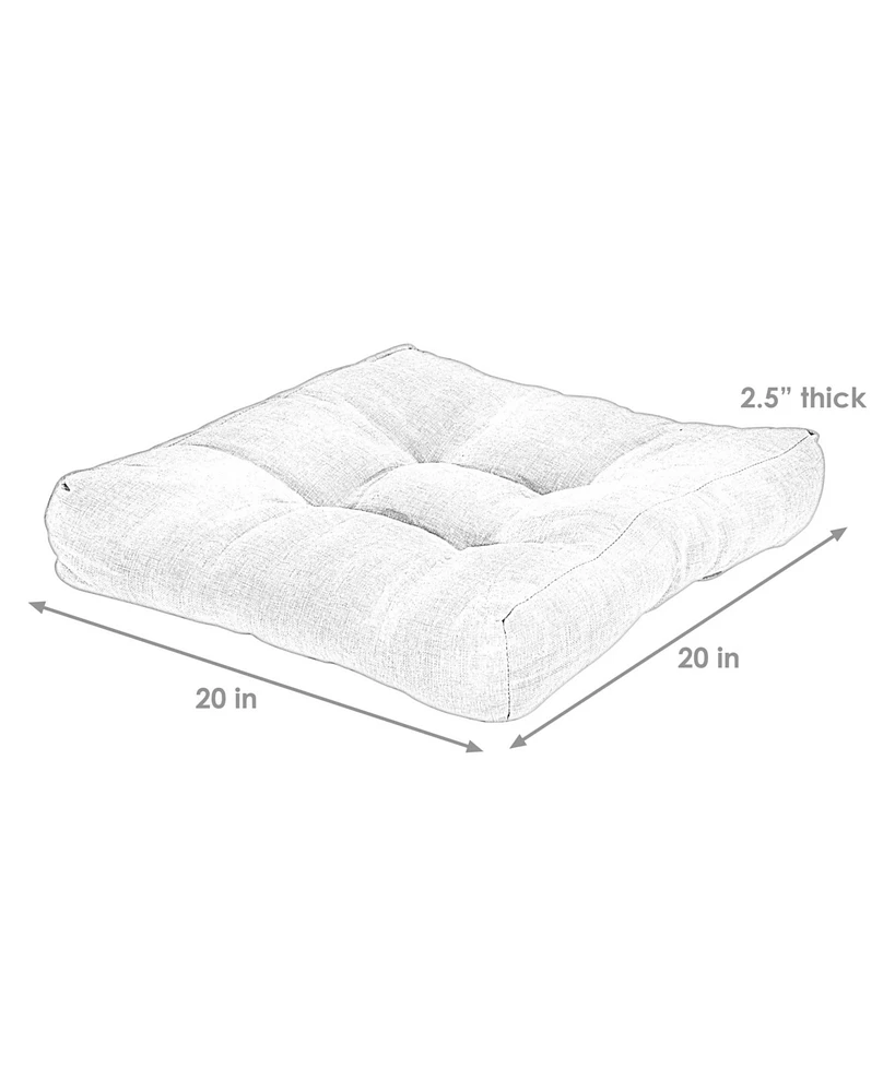 Indoor/Outdoor Replacement Square Tufted Patio Chair Seat and Back Cushions - 20" 2pk