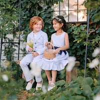 Hope & Henry Big Girls Heirloom Sleeveless Special Occasion Seersucker Party Dress with Cross Back