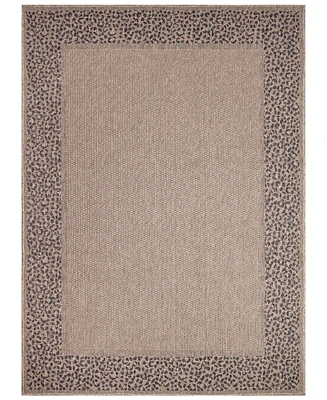 Liora Manne' Monaco Leopard Border 5'3"x7'3" Area Rug