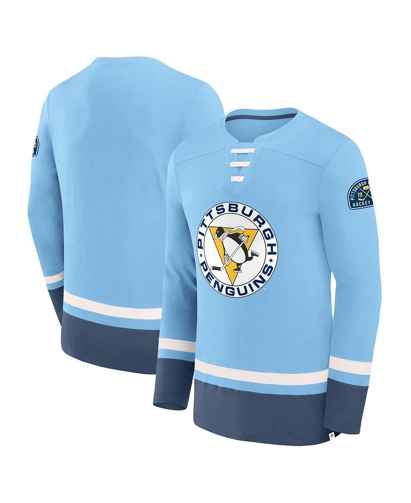 Fanatics Men's Light Blue Pittsburgh Penguins Vintage High Point Long Sleeve T-Shirt