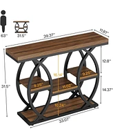 Tribesigns 39.4" Console Table, Industrial 4-Tier Sofa Table Entryway Table with Storage Shelves