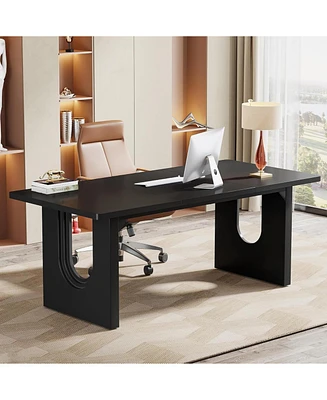 Tribesigns Modern Executive Desk, 70.9" Large Office Computer Conference Table Meeting Room Table, Simple Workstation Business Furniture fo