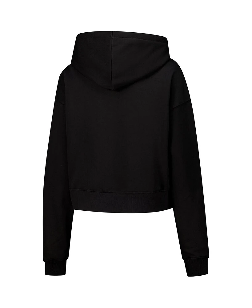 Freeze Max Women's Black Disney Minnie Mouse Cropped Pullover Hoodie