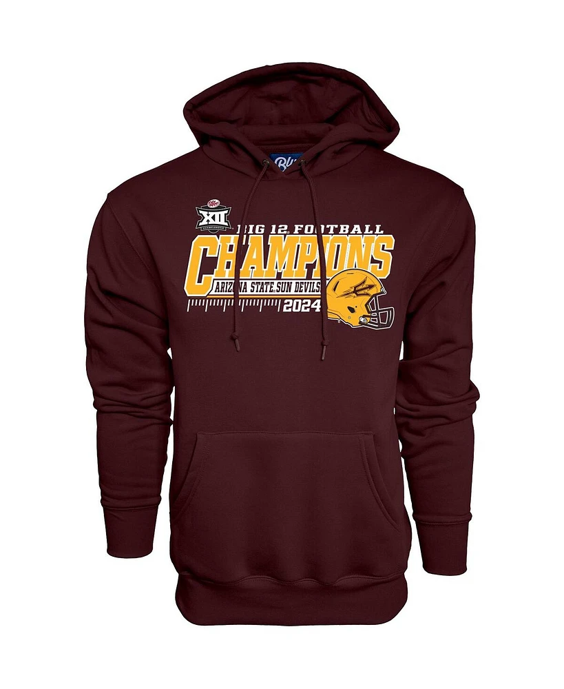 Blue 84 Men's Maroon Arizona State Sun Devils 2024 Big 12 Football Conference Champions Locker Room Pullover Hoodie