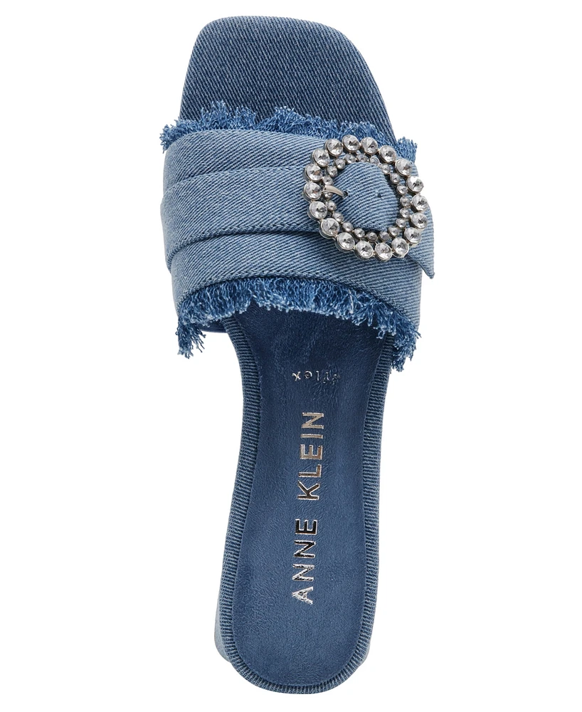 Anne Klein Women's Nahla Embellished Buckle Block Heel Dress Sandals