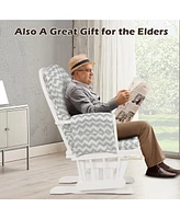 Glider and Ottoman Cushion Set Wood Baby Nursery Rocking Chair