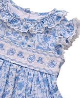 Bonnie Baby Baby Girls Smocked Insert Toile Dress