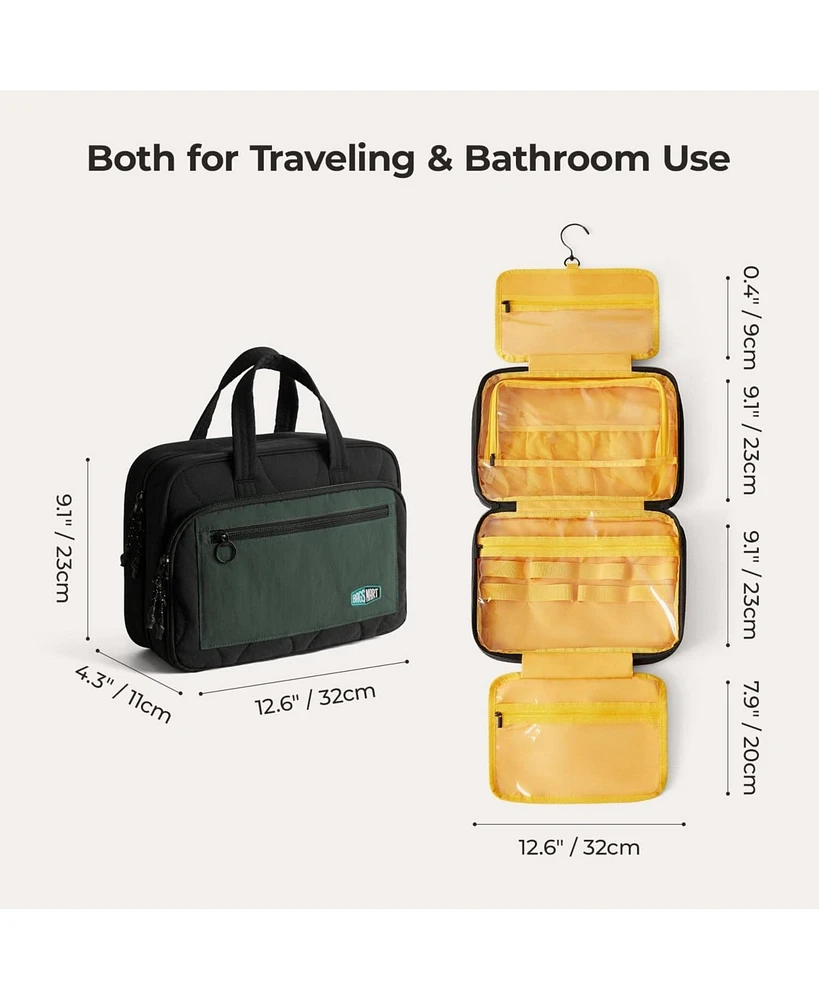 Bagsmart Walker Hanging Travel Toiletry Bag with Waterproof Compartment Tangerine