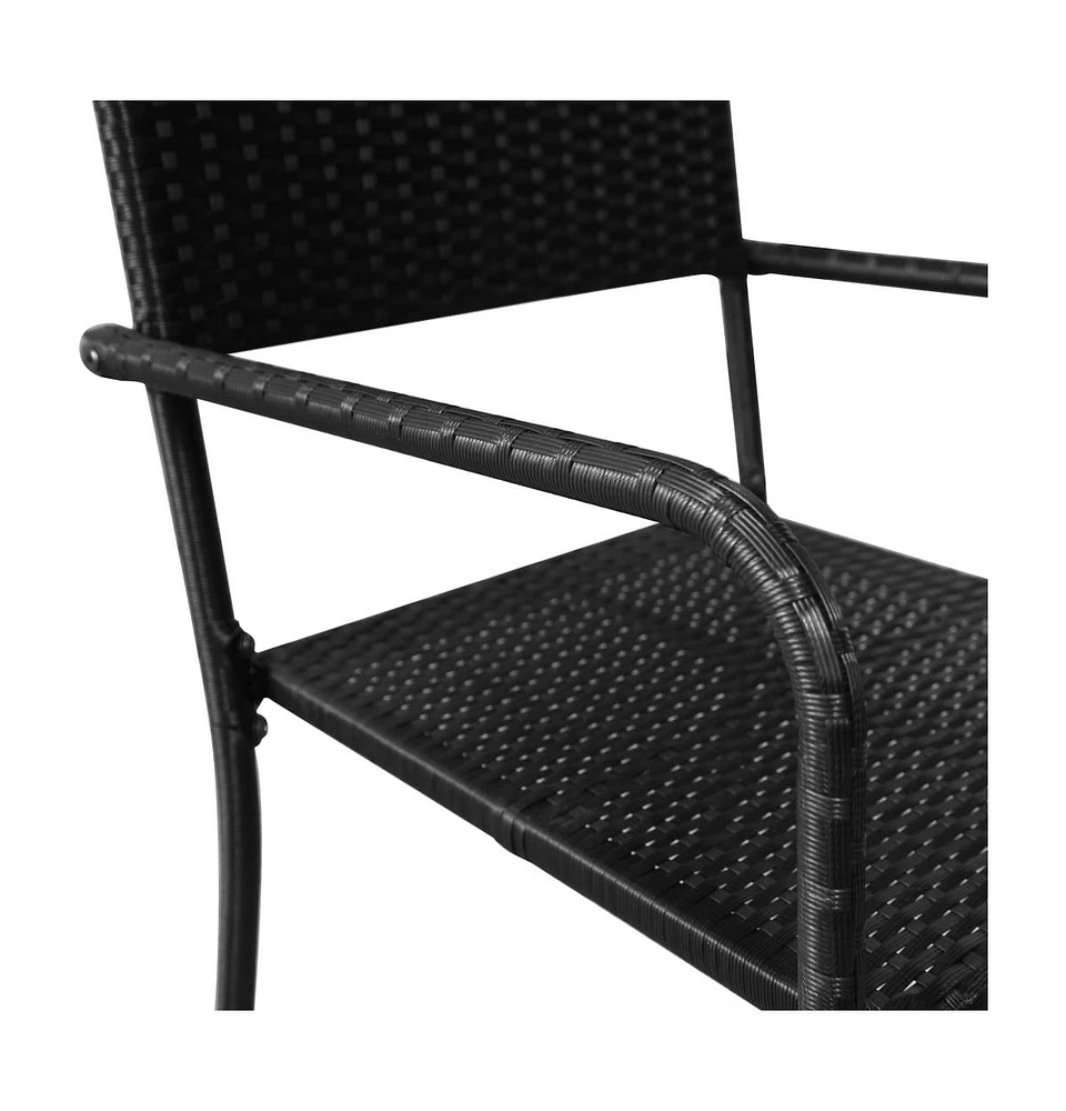 Patio Dining Chairs pcs Stackable Poly Rattan