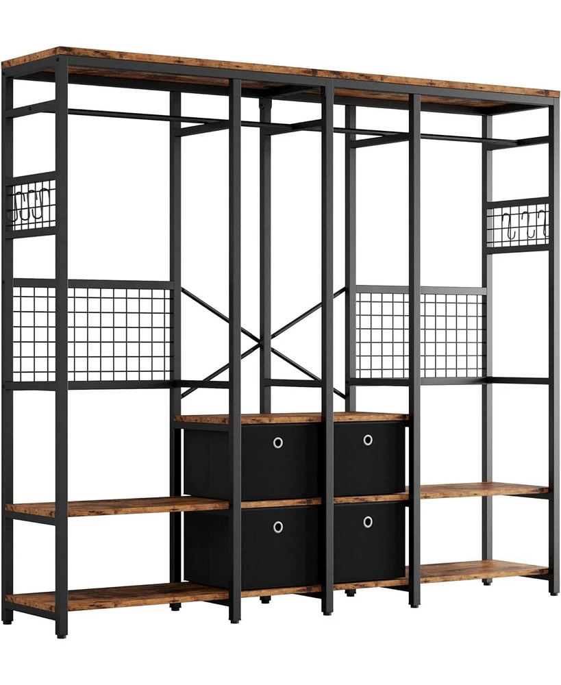 Ironck Garment Racks with Shelves 4 Drawers Heavy Duty Closet Organizer