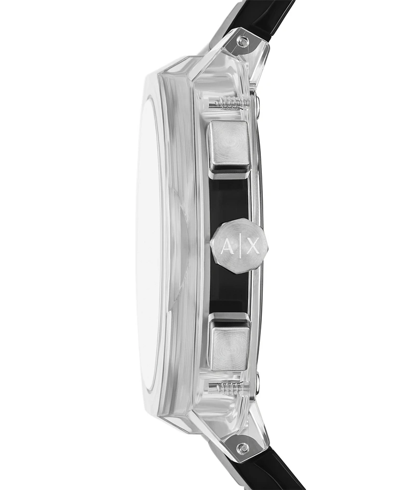 A|X Armani Exchange Men's Sync Quartz Chronograph Gray Polyurethane Watch, 44mm