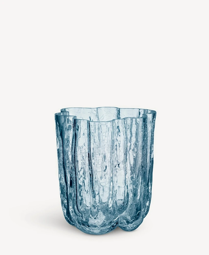 Kosta Boda 4.8" Circular Crystal Glass Crackle Vase