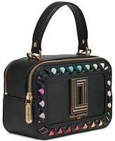 Karl Lagerfeld Paris Simone Camera Crossbody with Rainbow Stitching