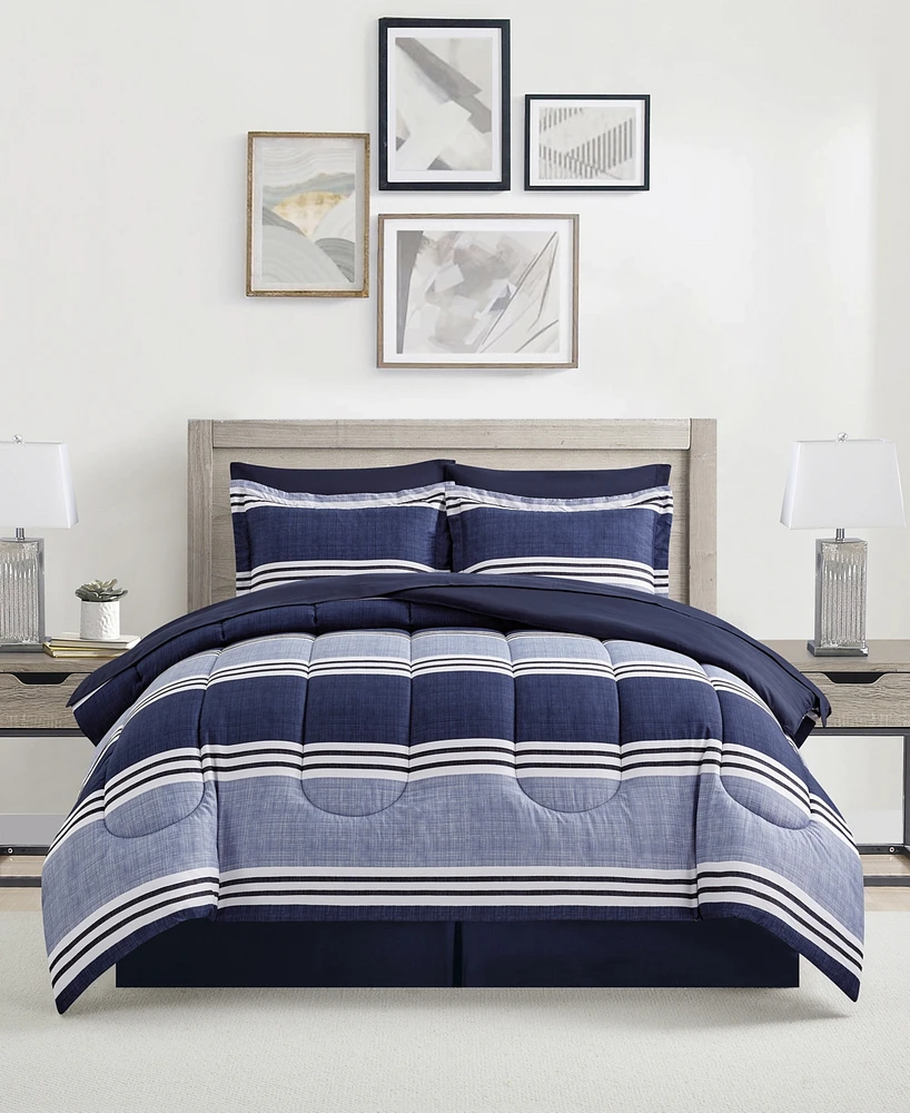 Sunham Aiden Striped 8-Pc. Comforter Sets, Exclusively at Macy's